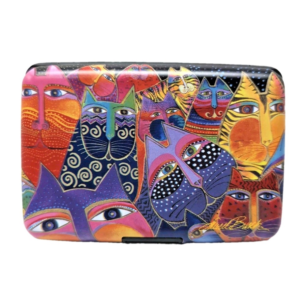 Laurel Burch Fantasticats RFID Armored Wallet Aluminum Credit Card Case Holder